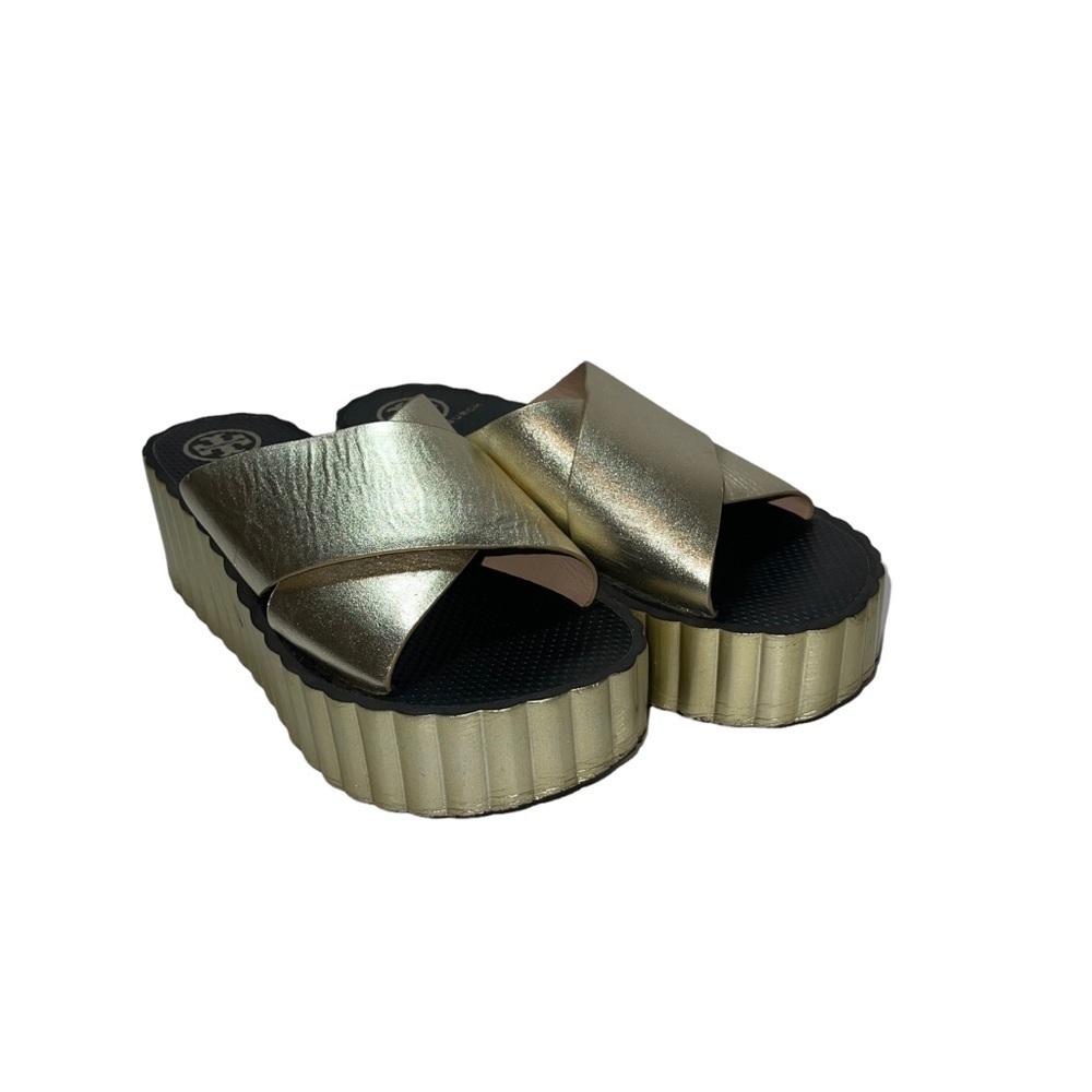 Tory Burch Women Leather Platform Shoes Size 9